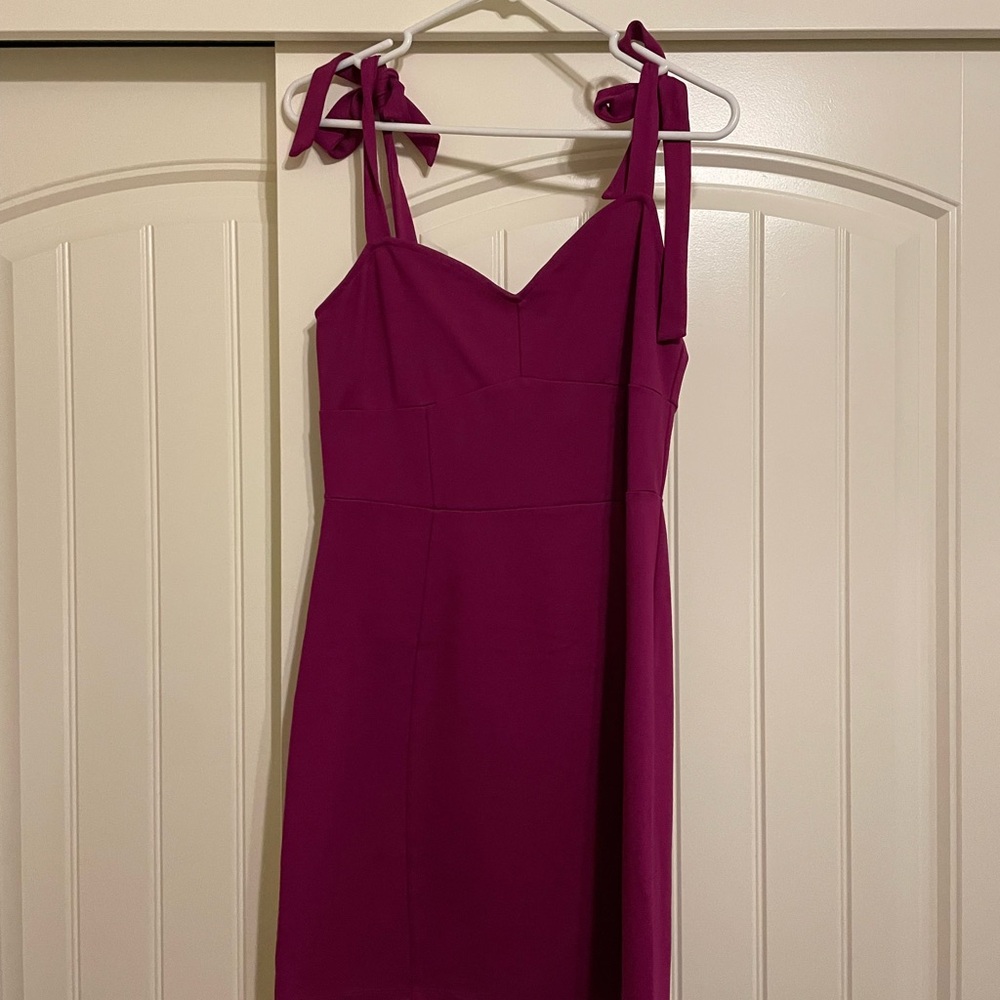 Bar III Fuchsia Tie-Strap Mini Dress